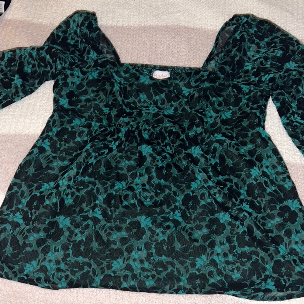 Maternity Black and Green Blouse